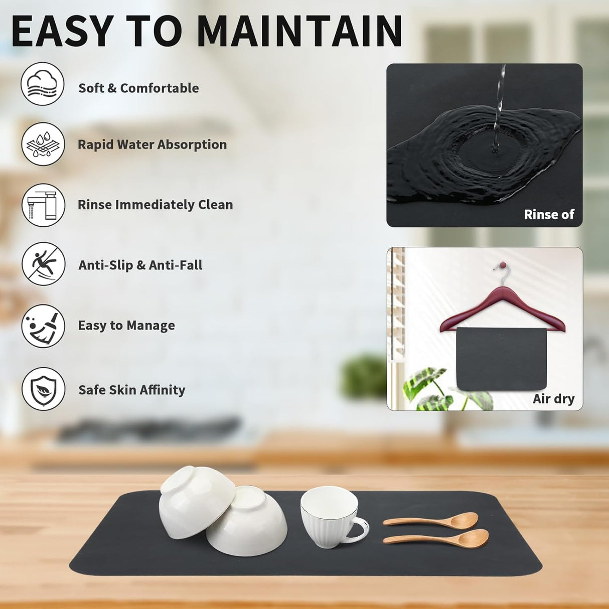 Lightweight Washable Quick-Drying Dish Drying Mat