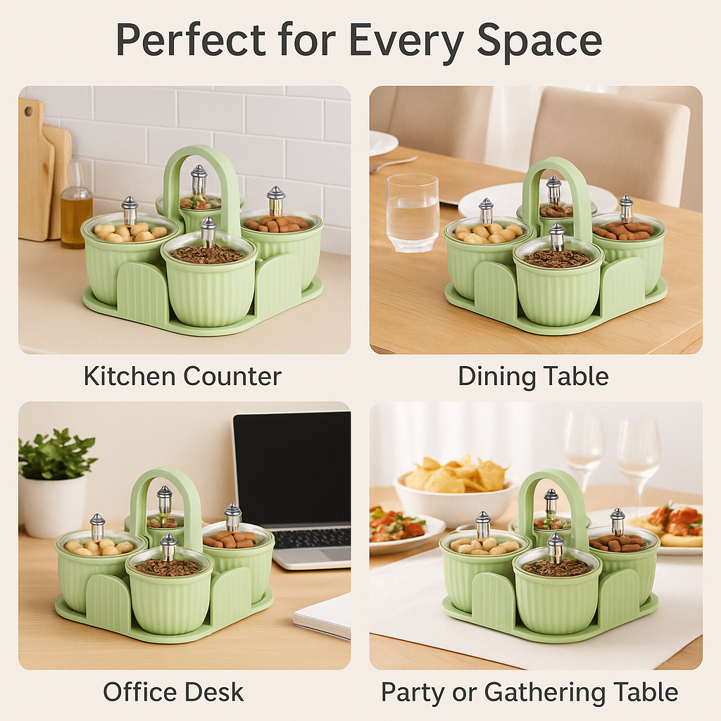 Multipurpose 4 pcs Storage Jar with Tray | 50% OFF