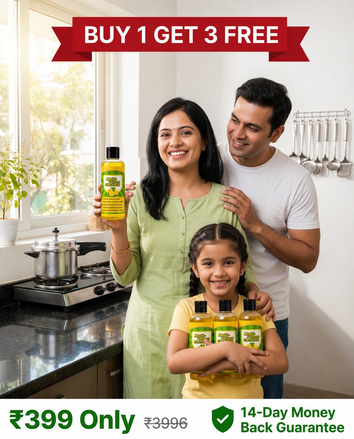 India's #1 Viral Multifunctional Cleaner — Pack of 4 (Buy 1 Get 3 FREE)