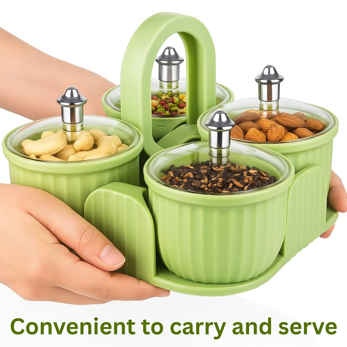 Multipurpose 4 pcs Storage Jar with Tray | 50% OFF