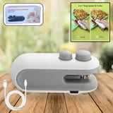 🔥 Portable Mini Sealing Machine 2-in-1 – USB Rechargeable + Cutter ✨