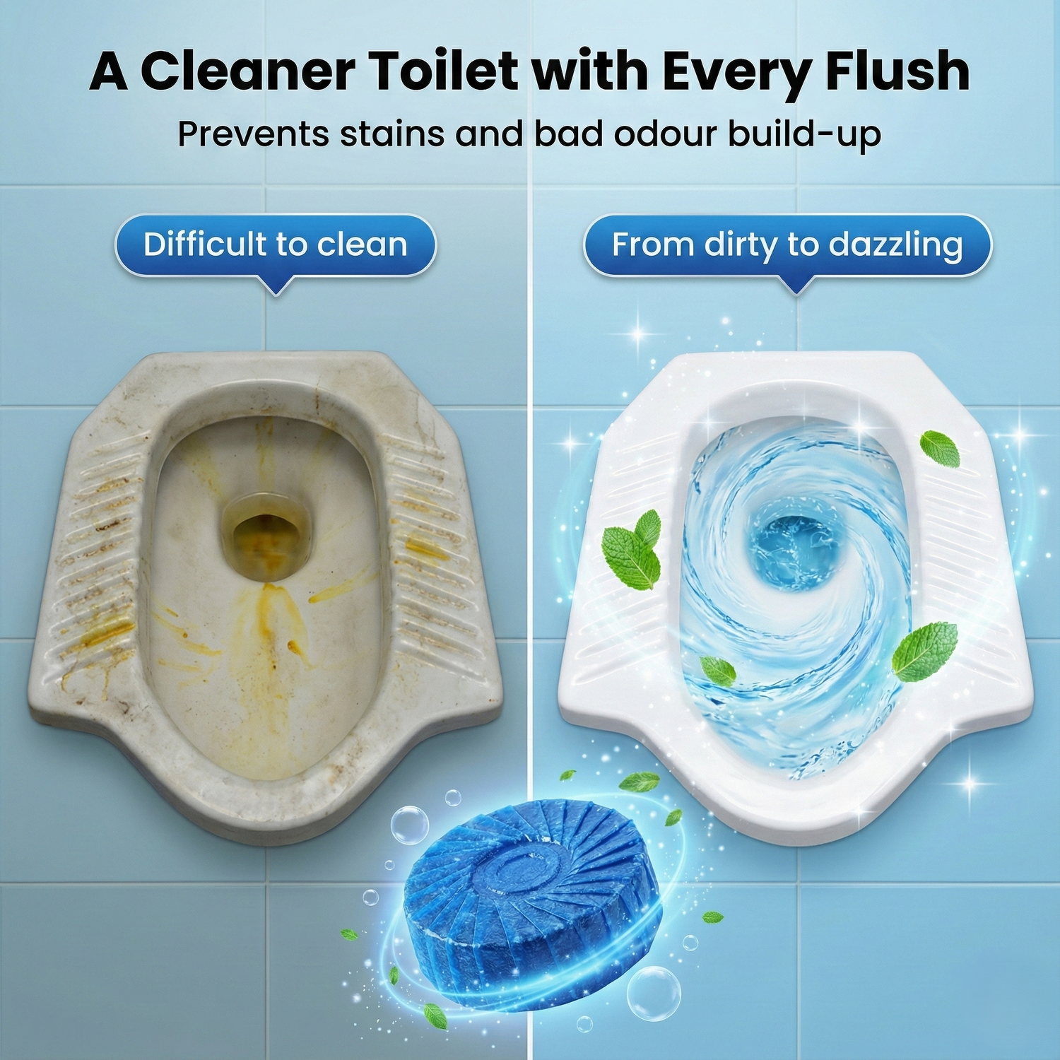 🚽 Toilet Cleaning Tablet (10 pcs) | Automatic Cleaner & Deodorizer 🔥 Limited Offer – Buy Now!