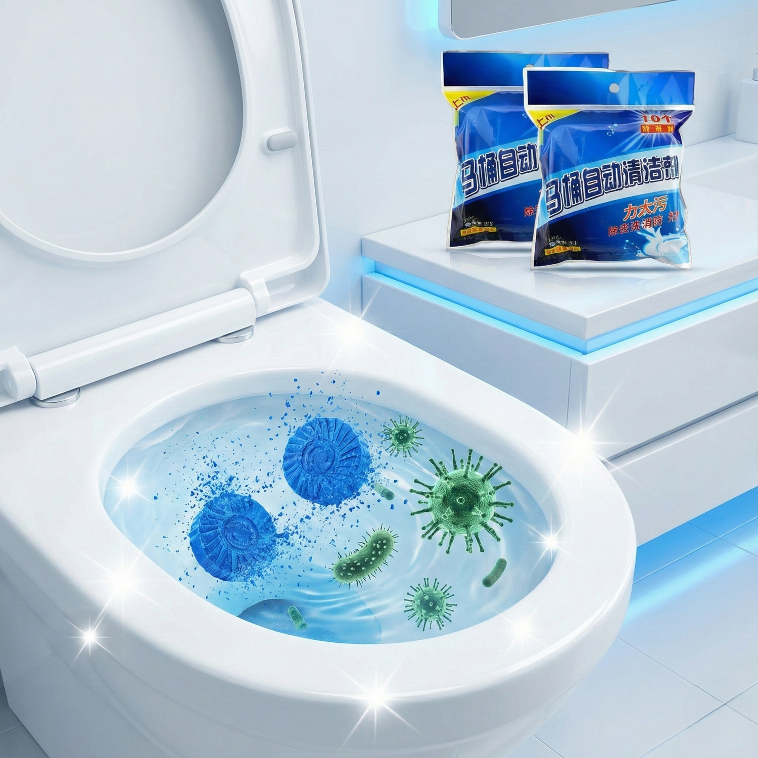 🚽 Toilet Cleaning Tablet (10 pcs) | Automatic Cleaner & Deodorizer 🔥 Limited Offer – Buy Now!