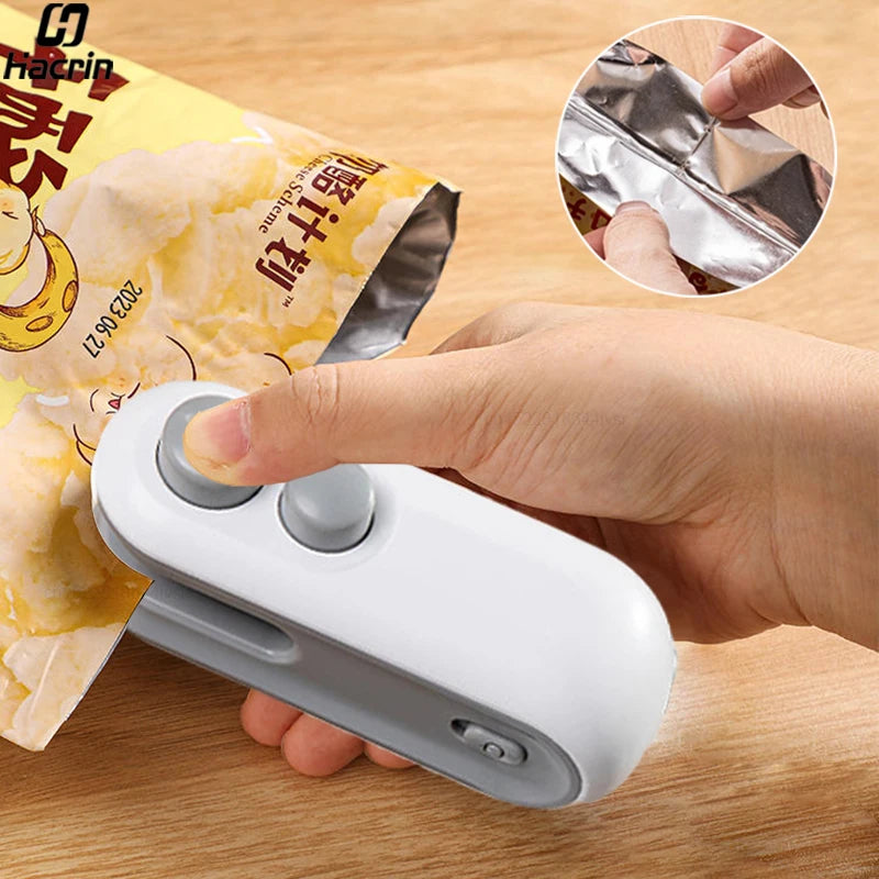 🔥 Portable Mini Sealing Machine 2-in-1 – USB Rechargeable + Cutter ✨