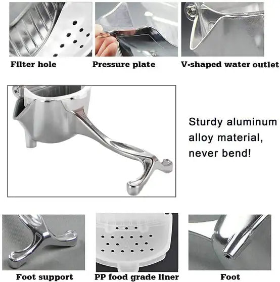 🍊🍋 Manual Fruit Press Aluminum Squeezer Juicer 🥤